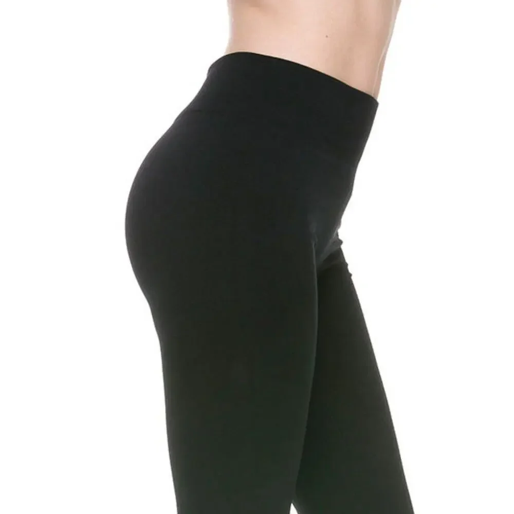 New Mix Black High Waisted Leggings Fleece Lined Yoga Loungewear - Picture 3 of 5